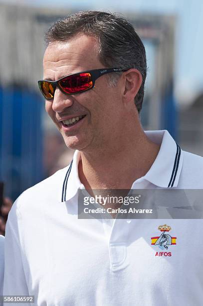 King Felipe VI of Spain arrives at the Royal Nautic Club during 35th Copa Del Rey Mafre Sailing Cup on August 5, 2016 in Palma de Mallorca, Spain.