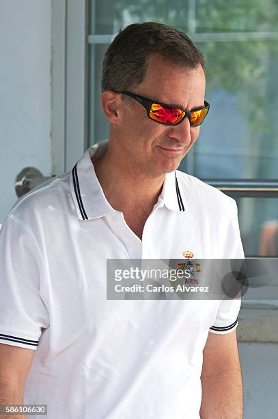 King Felipe VI of Spain arrives at the Royal Nautic Club during 35th Copa Del Rey Mafre Sailing Cup on August 5, 2016 in Palma de Mallorca, Spain.