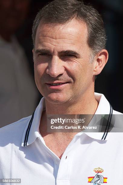 King Felipe VI of Spain arrives at the Royal Nautic Club during 35th Copa Del Rey Mafre Sailing Cup on August 5, 2016 in Palma de Mallorca, Spain.