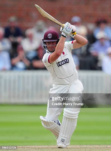 Roelef Van Der Merwe of Somerset bats during Day Two of the Specsavers County Championship Division One match between Somerset and Durham at The...