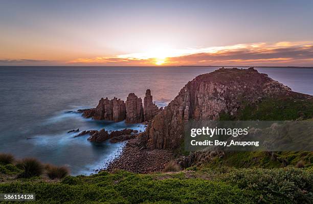 cape woolamai at dawn, australia. - phillip island stock pictures, royalty-free photos & images