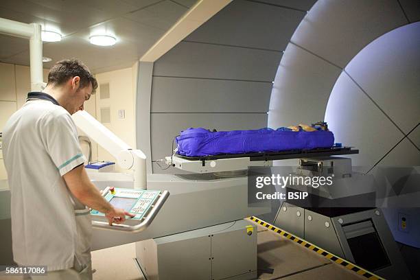 Reportage at the Rinecker Proton Therapy Center in Munich, Germany. The center has the latest equipment for proton therapy treatment. Proton therapy...