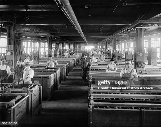 Workers in Plating Department, National Cash Register Company, Dayton, Ohio, USA, circa 1902.