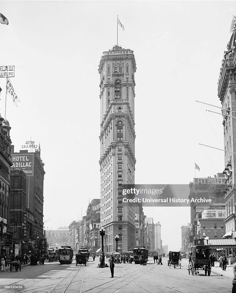 Times Building, 42nd Street and Longacre Square, New York City, USA, circa 1908