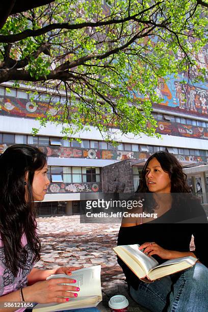 Mexico, Mexico City, Distrito Federal, Ciudad Universitaria campus, Universidad Nacional Autnoma de Mxico university, student studying in the...