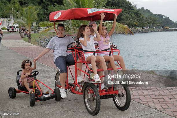 Panama City, Amador, Calzada de Amador Bahia de Panama, Canal, Isla Perico touring quadricycle.