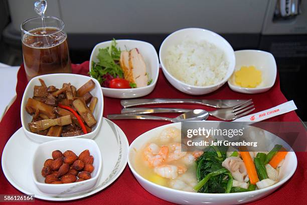 Air China, onboard cabin business class inflight meal.