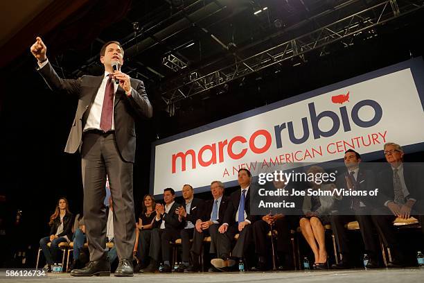 Las Vegas, Nevada, Republican presidential candidate Sen. Marco Rubio speaks at a rally at the Texas Station Gambling Hall & Hotel.