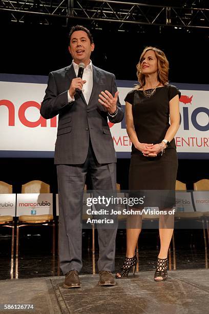 Las Vegas, Nevada, U.S. Rep. Jason Chaffetz and wife Julie Chaffetz supporters stump for Republican presidential candidate Sen. Marco Rubio at a...
