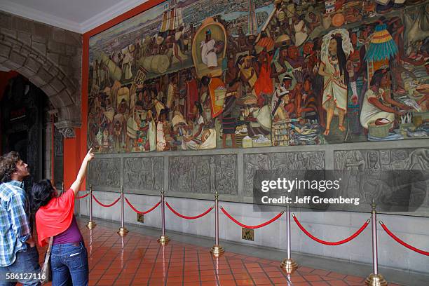 Mexico, Mexico City, Distrito Federal, historic center, Zocalo, Plaza de la Constitucion, National Palace mural.