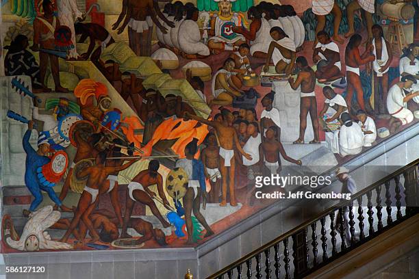 Mexico, Mexico City, Distrito Federal, historic center, Zocalo, Plaza de la Constitucion, National Palace mural.