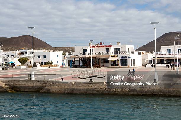 Lineas Maritima Romero ferry ticket booking office, Caleta de Sebo village, La Isla Graciosa, Lanzarote, Canary Islands, Spain.