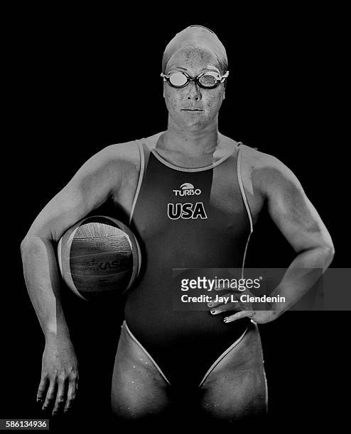 Courtney Mathewson will compete on the U.S.A. Women's Water Polo team in the 2016 Rio Olympics and is photographed after team practice at the Joint...