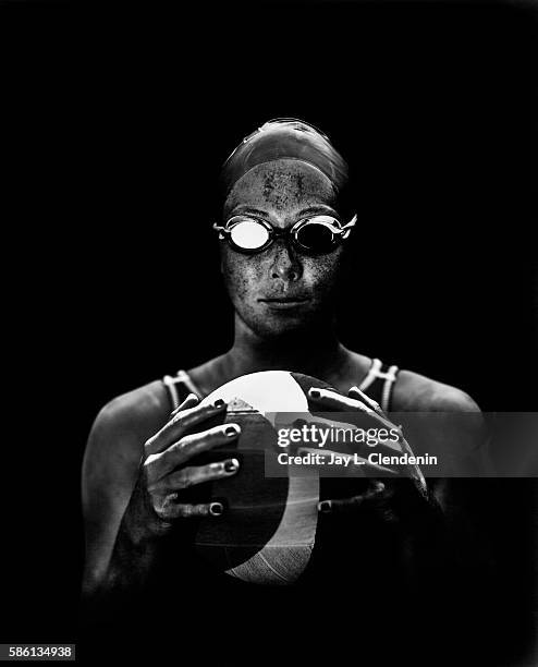 Courtney Mathewson will compete on the U.S.A. Women's Water Polo team in the 2016 Rio Olympics and is photographed after team practice at the Joint...