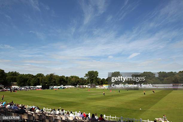 General view of play during the Kia Super League match between Lancashire Thunder and Southern Vipers at Stanley Park on August 5, 2016 in Blackpool,...