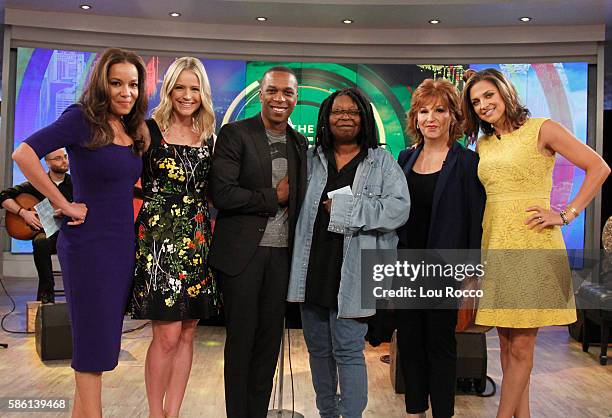 Daniel Radcliffe and Leslie Odom Jr. Are the guests on "The View" airing Wednesday, August 10, 2016 on the Walt Disney Television via Getty Images...