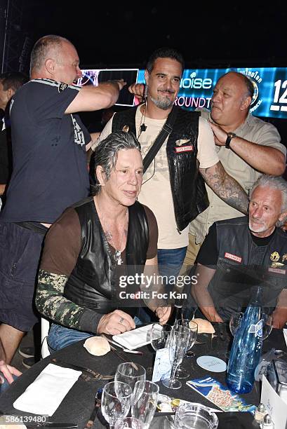 Olivier Muller manager of Fight Night, Franck Tiozzo, Mickey Rourke and guests attend the Fight Night 2016' : Gala At La Citadelle on August 4, 2016...