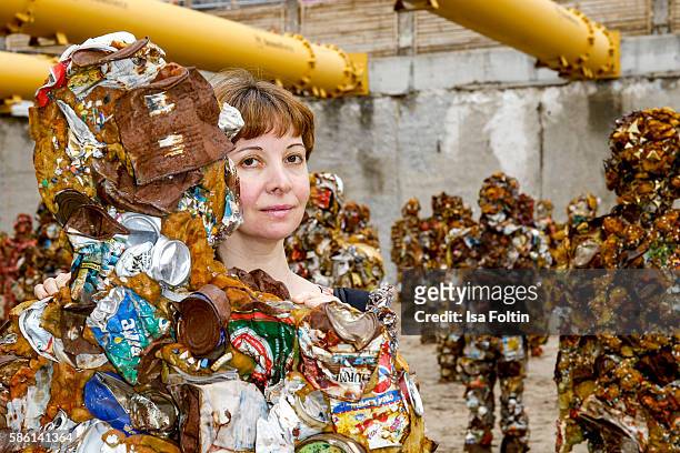 Anna Zlotovskaya, wife of artist HA Schult during the 'Trash People goes Berlin' Exhibition. Artist HA Schult presents 'Trash People goes Berlin' at...