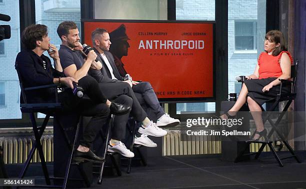 Actors Cillian Murphy, Jamie Dornan and director Sean Ellis attend AOL Build Presents Sean Ellis, Jamie Dornan and Cillian Murphy, "Anthropoid" at...
