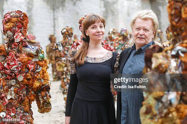 Schult and his wife Anna Zlotovskaya during the 'Trash People goes Berlin' Exhibition. Artist HA Schult presents 'Trash People goes Berlin' at the...