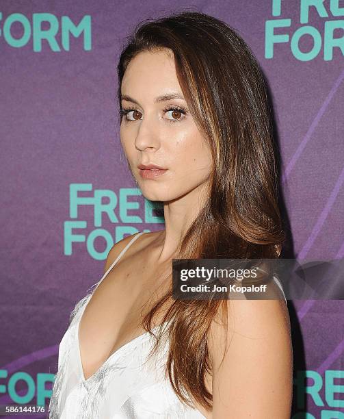 Actress Troian Bellisario arrives at Disney ABC Television Group Hosts TCA Summer Press Tour at the Beverly Hilton Hotel on August 4, 2016 in Beverly...