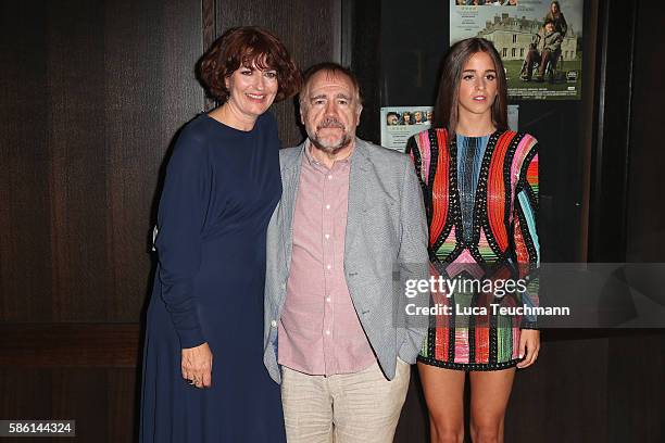 Anna Chancellor, Brian Cox and Coco König arrive for the UK Film Premiere of "The Carer" at Regent Street Cinema on August 5, 2016 in London, England.