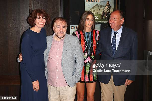 Anna Chancellor, Brian Cox, Coco König and Janos Edelenyi arrive for the UK Film Premiere of "The Carer" at Regent Street Cinema on August 5, 2016 in...