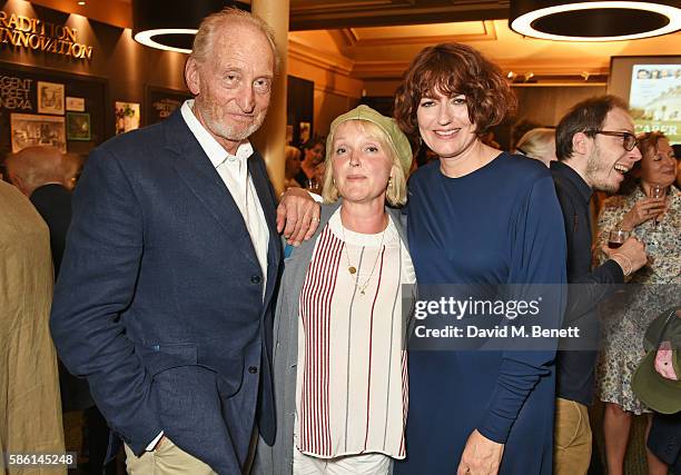 Charles Dance, Miranda Richardson and Anna Chancellor attend the UK Premiere of "The Carer" at the Regent Street Cinema on August 5, 2016 in London,...