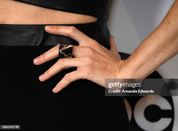 Actress Iliza Shlesinger, ring detail, attends the Disney ABC Television Group TCA Summer Press Tour on August 4, 2016 in Beverly Hills, California.