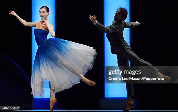 Olga Smirnova as Bianca and Semyon Chudi as Lucentio in the Bolshoi Ballet's production of "The Taming of the Shrew" choreographed by Jean-Christophe...