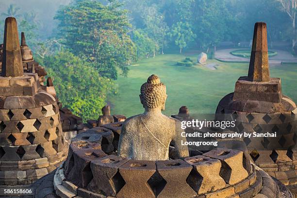 borobudur temple - indonesia imagens e fotografias de stock