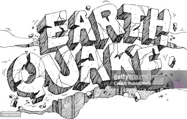 earthquake pen and ink - earthquake stock illustrations