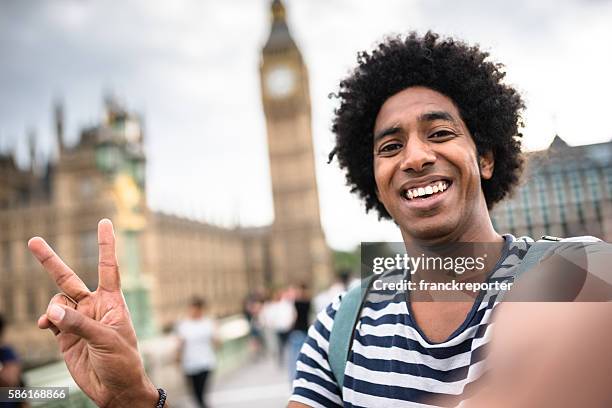 solo traveler in take a selfie on london - big ben selfie stock pictures, royalty-free photos & images