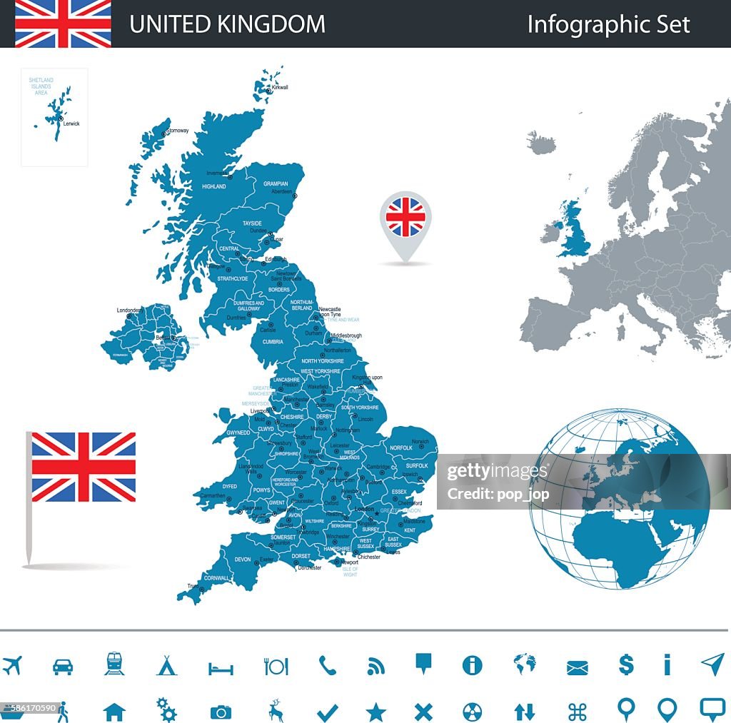 United Kingdom - infographic map - Illustration