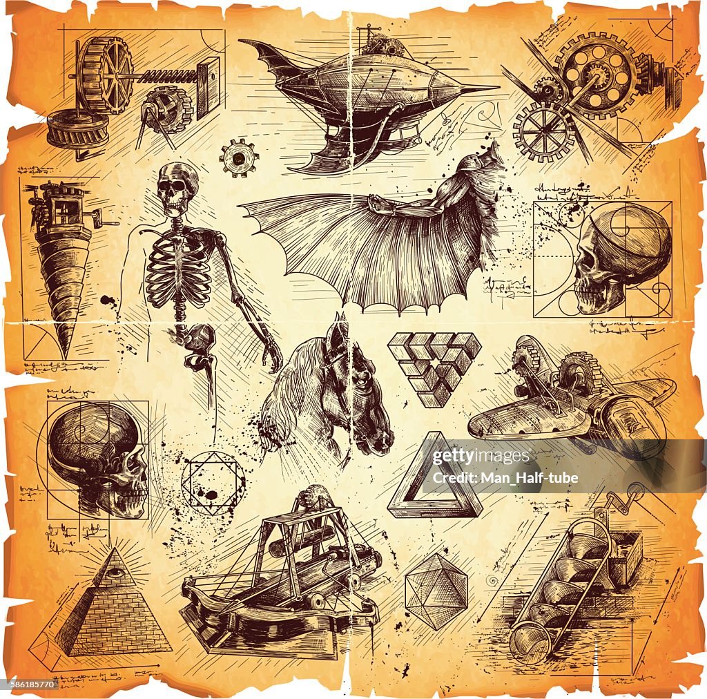 Da Vinci style drawings
