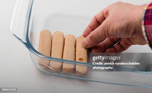 preparing step tiramisu - tiramisu stock pictures, royalty-free photos & images