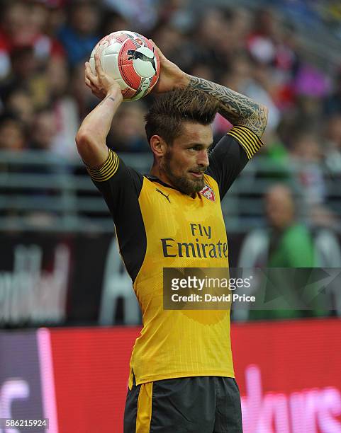 Mathieu Debuchy of Arsenal during the match between Viking FK and Arsenal at Viking Stadion on August 5, 2016 in Stavanger, Norway.