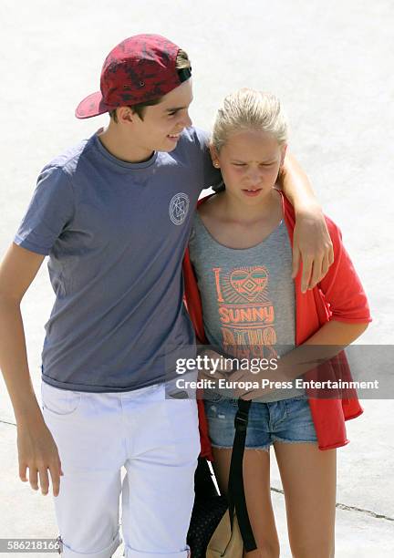 Irene Urdangarin and Pablo Nicolas Urdangarin are seen on on August 5, 2016 in Palma de Mallorca, Spain.