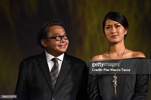 Director Dain Iskandar Said and actress Prisia Nasution attend 'Interchange' photocall during the 69th Locarno Film Festival on August 5, 2016 in...
