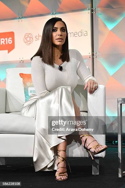 Kim Kardashian West attends the #BlogHer16 Experts Among Us Conference in Los Angeles at L.A. LIVE on August 5, 2016 in Los Angeles, California.