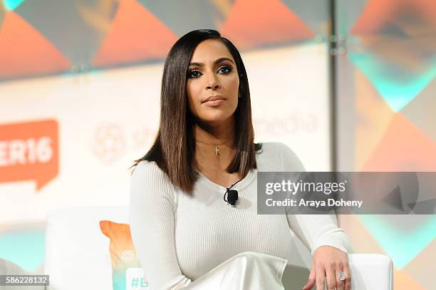 Kim Kardashian West attends the #BlogHer16 Experts Among Us Conference in Los Angeles at L.A. LIVE on August 5, 2016 in Los Angeles, California.