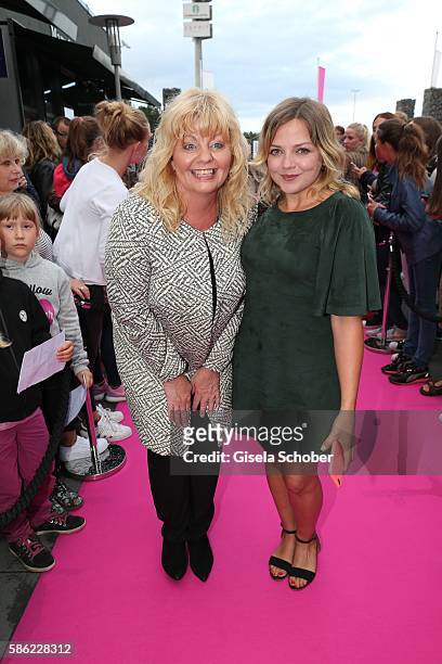 Inger Nilsson and Annett Louisan during the late night shopping at Designer Outlet Soltau on August 5, 2016 in Soltau, Germany.