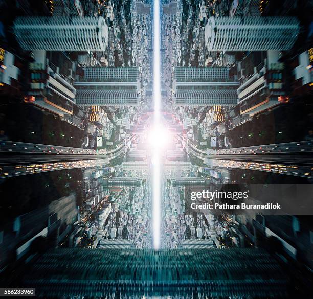 abstract metropolis concept - upside down stock illustrations