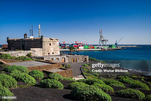 spain, canary islands, lanzarote, exterior - puerto naos stock pictures, royalty-free photos & images