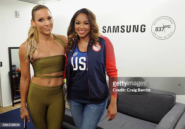 Olympic athlete Lolo Jones and journalist Alicia Quarles attend a "Rio Remotely" event celebrating the 2016 Olympic Opening Ceremony at Samsung 837...