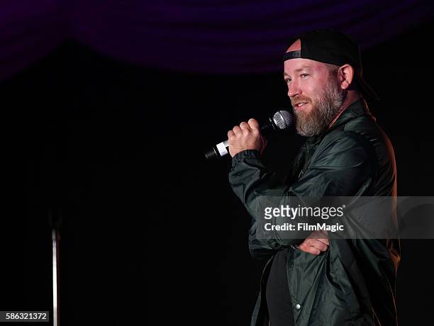 Actor/comedian Kyle Kinane performs on The Barbary Stage during the 2016 Outside Lands Music And Arts Festival at Golden Gate Park on August 5, 2016...