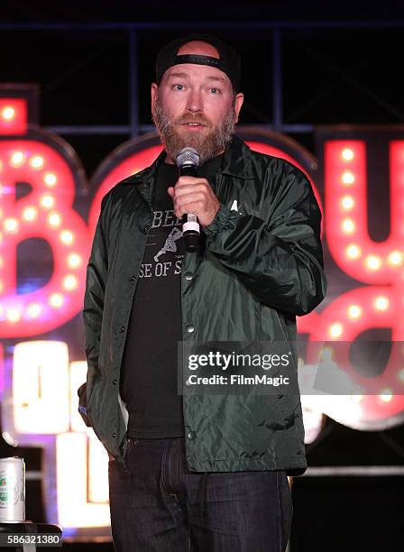 Actor/comedian Kyle Kinane performs on The Barbary Stage during the 2016 Outside Lands Music And Arts Festival at Golden Gate Park on August 5, 2016...