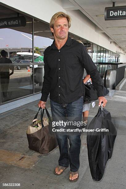 Laird Hamilton is seen at LAX on August 05, 2016 in Los Angeles, California.