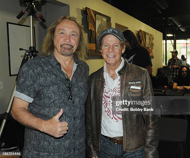 Musician Ian Hill of Judas Priest and singer Ron Dante attends Rock And Roll Fantasy Camp at Amp Rehearsal on August 5, 2016 in North Hollywood,...