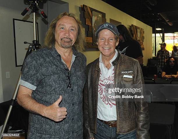 Musician Ian Hill of Judas Priest and singer Ron Dante attends Rock And Roll Fantasy Camp at Amp Rehearsal on August 5, 2016 in North Hollywood,...